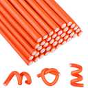 WILLBOND 45 Pieces Flexible Curling Rods, No Heat Hair Rollers, Soft Foam Hair Rods for Women Girls Long, Medium, Short Hair (Orange, 1 cm Diameter)