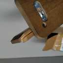 Coat Rack Wall Mount with Shelf, Solid Wood, 5 Brass Hooks, Brown