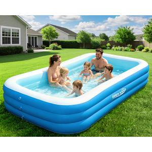 Large Inflatable Pool for Kids and Adults,10ft x 6ft Oversized Thickened Blow Up Pool for Kid and Adult, Durable Swimming Pool for Backyard, Outdoor, Garden, Summer Water Party (120"x70"x22")