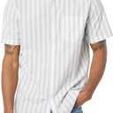 Amazon Essentials mens Big & Tall Short-sleeve Stretch Poplin Shirt (White, XXXL)