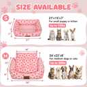 Rectangle Cat Dog Bed for Large Medium Small Pets Indoor Outdoor Machine Washable Sleeping Sofa Non-Slip Bottom Soft Puppy Bed Durable Orthopedic Calming Pet Cuddler (Small, Pink Pattern)