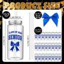 Yungyan 24 Set 2026 Graduation Plastic Cups with Lid and Straws 13.5 oz Class of 2026 Senior Tumblers Blue Bow Hair Ties Graduation Gifts for Class of 2026 Party Favors Decoration