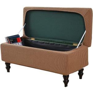 FUANGUI Ottoman Cover Stretch Storage Ottoman Bench Slipcover Printed Folding Storage Bench Ottoman Cover Footrest Stool Slipcover Footstool Protector Cover with Elastic Bottom,Medium (35)