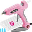 Pink Hot Glue Full Size, 60W/100W Dual Temp Glue , Fast Heating Heavy and Duty Glue with 20PCS Glue Sticks for Arts, Home Repair, Professional DIY & Industrial Use