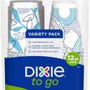 Dixie To Go Paper Coffee Cups With Lids, 12 oz, 66 ct, Disposable Insulated Paper Cups for On-The-Go Hot or Cold Beverages