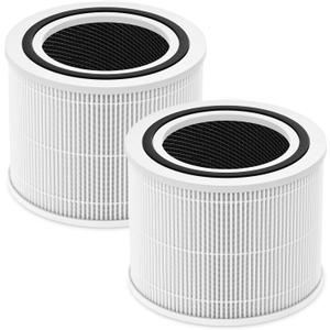 Core 300 Replacement Filter for LEVOIT Core 300 Core300-P Core 300S Core 300S/ P VortexAir Air Purifier, Core 300-RF, 3-in-1 H13 Grate True HEPA Activated Carbon, 2 Pack, White, Core 300-P