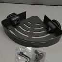 Voldra Corner Shower Caddy Suction Cup, 1 Pack Corner Shower Shelves No Drilling, Aluminum Upgrade Suction Cup Shower Organizer Corner with Towel Bar & Hooks Removable Bathroom Storage Rack(Gray)