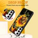 KANGHAR Compatible with Samsung Galaxy S21 Case Sunflower Butterfly Anti-Slip Drop Protection with Soft TPU Bumper Shockproof Protective Phone Cover for Women Girls