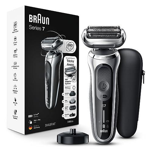 Braun 7 7032cs Razor For Beard Trimmer and Charging Stand, Silver