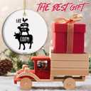 Life is Better on The Farm - Farm Animal Stack Ceramic Ornament, Cow, Sheep, Pig, Chicken Farm Christmas Ornament (C1)