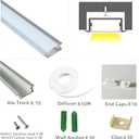 10-Pack 3.3FT Recessed Strip Channel With Continuous Silicone Diffuser , Flexible Seamless Milky Cover LED Ribbon Tape Track,Wardrobe Bookcase Cabinet Embedded Aluminum Low Profile (10, Silver)