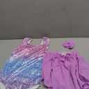 Idgreatim Girls Gymnastic Leotard Ballet Dance Dress Outfit with Removable Skirt Hair Scrunchie Combo 4-11 Years