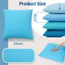 CroBlissful 4 Pcs Extra Large Floor Pillows Kids Classroom,Blue Colors 27 x 27 x 8 In Jumbo Size, Waterproof Flexible Seating Reading Corner Playrooms, Soft Cushions for Home School Toddler