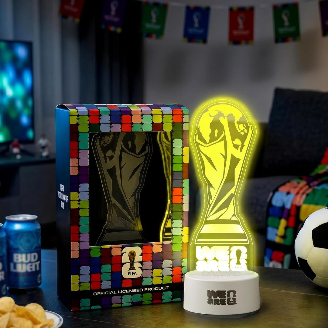 MESUCA FIFA World Cup 2026 Trophy Night Light, Decoration & Souvenir Acrylic LED Lamp with 7 Colors & 3 Modes, Soccer Gifts for Boys, Girls, Kids, World Cup 2026 Merchandise