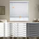 MYshade 2" Cordless Faux Wood Blinds, 61" W x 72" H, Slat Horizontal Blinds with Crown Valance, Room Darkening, Moisture Resistant, Window Blinds for Home Interior, White