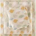 True North by Sleep Philosophy Flannel Sheets Queen Size, Cozy 100% Cotton Flannel Bed Sheets, Ultra Soft Cute Sheet Set, Novelty Print Themed Cold Weather Warm Bedding Set,Multi Leaves 4 Piece