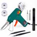 Soldering Gun Kit - Soldering Iron Kit with Adjustable Temp 180-520C,ON/OFF Button,80W LED Digital Internal Heat Soldering Gun,Auto Send Tin Soldering Kit for Electronics Welding Repair DIY