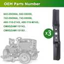 ZT1 54 Blades Replacement for Cub Cadet Troy Bilt 942-05056A 942-05056 54" Deck High Lift Mower Blades Compatible with RZT L54 S54 XT1-54 XT2-54 54 Inch Deck Lawn Tractors Riding Mowers 3PCS