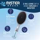 Mister Brush 2-in-1 Hairbrush Mister Innovative Hair Mist & Brushing Tool for Wet & Dry Hair Styling No-Tangle Bristles, Convenient Water Reservoir, Easy-to-Use (Pink)