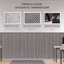 Woven Sound Wood Panels for Wall, Functionality and Durability, Enhanced Acoustic & Sound Proof Fluted Design, Versatile Wood Slat Wall Decor for Home & Office, 2 Pack Silver Gray, 47.2x12.5 Inch, 47.212.5 inch, 2 Pack