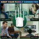 WiFi Extender, Whole Home Coverage Internet Repeater Works with Any Router, White