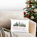 Christian Christmas Pillow Covers Decor 12x20,Farmhouse Christmas Trees Lumbar Decor Pillow Covers, Christmas Decorations for Living Room Bedroom Home