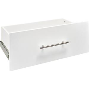 ClosetMaid SuiteSymphony Wood Closet Drawer, Add On Accessory, Modern Style, For Storage, Closet, Clothes, 25 x 10 Size for 25 in. Units, Pure White/Satin Nickel