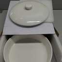 Large Tortilla Warmers with Lid, Embossed Ceramic Tortilla Holder Servers Oven Safe - Taco Tuesday, Taco Bar, 8.8 Inch Microwavable Food Storage Container, Bread Warmer Pancake Warmer, White