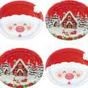 YY 12" Oval Party Paper Plates Set Merry Christmas Disposable Large Buffet Plates (50 Count)