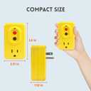 GFCI Adapter, 15 AMP Grounded 3-Prong Single Outlet Adapter, for Indoor Use with Manual Reset UL Listed, Yellow, 1 Pack
