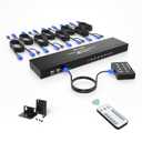 MT-VIKI 8 Port KVM Switch HDMI, 4K@30Hz 1U Rack Mount KVM Switch w/IR Remote & Wire-Desktop Controller & 8 HDMI KVM Cables & Rack Ears & Power Adapter