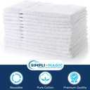 Simpli-Magic Cotton Hand Towels 16"x27" (12 Pack) Soft Towels for Bathroom, Kitchen, Salon & Gym (White)