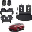 Floor Mats for 2016-2024 2025 Dodge Durango 6-seat, All Weather TPE Cargo Liner Cargo Mat and 3rd Row Backrest Mats for Durango Accessories