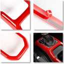JeCar Interior Gear Shift Cup Holder Panel Cover Trim Fit for Jeep Wrangler JL JLU Gladiator JT 2018-2024 2025+ (Red)