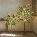 LITBLOOM Artificial Ficus Tree with Lights 4FT 140 LED Fairy Lights, Lighted Greenery Tree for Home Living Room Decoration