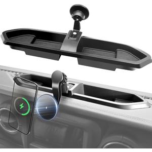Magnetic Jeep Phone Mount for 2018-2023 Wrangler JL JLU & Gladiator JT with 15W Wireless Charging- Dashboard Phone Holder with Magsafe for Jeep Wrangler & Gladiator 2/4 Doors Accessories (Not for 4XE)