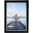 Malden International Designs Black Sleek With Silver Inside Border Picture Frame, 5x7, Black