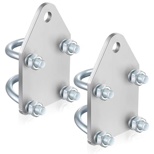 Otoolling 2 Pack Steering Stabilizer Bracket Universal Flat Steering Damper Relocation Kit for 1.5" Straight Tie Rod Tube Mount