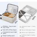 Hanke 26 Inch Large Luggage Suitcase Top Opening Aluminum Frame Travel Luggage Hard Shell Suitcases with Wheels for Woman Men.(Ivory white)