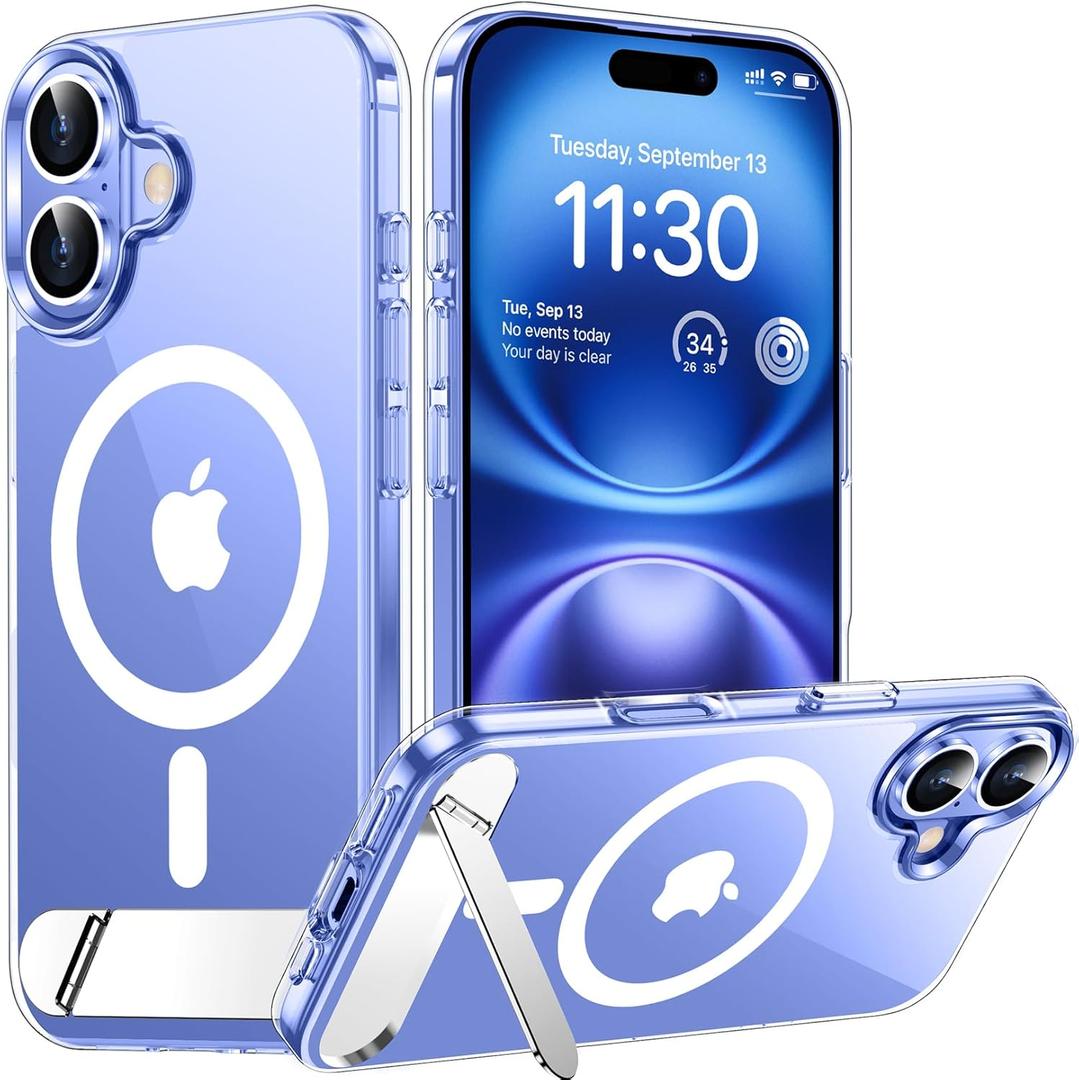 Temdan Magnetic Compatible with iPhone 16 Plus Case, [Built-in Invisible Kickstand][Compatible with MagSafe] [Military Grade Shockproof] Slim Thin Phone Case for iPhone 16 Plus 6.7"