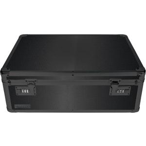 Vaultz Storage Lock Box - 6.5 x 19.25 x 13.5 Inch Lockable Dorm Storage Trunk with Combination Lock - Briefcase, Medicine Box, Lock Boxes for Personal Items, Cash, Laptop - Black on Black