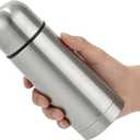 Thermo for Hot Drinks Stainless Steel Thermal Bottle with Cup Termos Para Cafe Hot Water Bottle Vacuum Flask BPA Free Travel Mug Coffee Cup for Hot and Cold Drinks 12 oz/350ml(Silver)