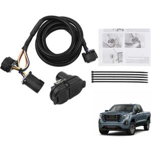 Dasbecan 56003 Trailer Wiring Harness Compatible with 2019-2025 Chevrolet Silverado 1500 2500HD 3500HD GMC Sierra 1500 2500HD 3500HD 4-Pin Connector Towing Wiring Kit