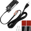 Litever Gun Safe Power Outlet Strip with 2 USB Ports. 10 FT Flat AC Cable with Removable 3-Prong Plugs. Outlet Accessory for Gun Safe, Cabinets, Closet, Drawer. Black. Certified