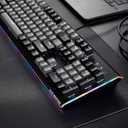 Hexgears GK735 Wired Full Size Mechanical Keyboard, Aluminum Housing Built for Gamers w/Kailh Box White Switch, White Backlit + Surrounded by RGB Light Strip, 104 Keys Gaming Keyboard for PC/Mac