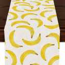 Lovely Modern Banana Print Table Runner, Kitchen Dining Table Decor, Tropical Fruit Palm Leaves Table Runners for Indoor Outdoor Home Farmhouse Holiday Party Decoration, 13 x 72 Inch Everyday (Multicolored463)