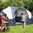 HIKERGARDEN 10 Person Camping Tent - Portable Large Family Tent for Camp, Windproof Fabric Dome Tent Outdoor for Hiking, Backpacking, Traveling (Dark Blue) 168"L x 132"W x 74"H