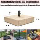 Patio Umbrella Base Cover 600D Outdoor Square Umbrellas Stand Base Covers Waterproof & Heavy Duty,Anti-UV,All Weather Protection Cover for Large Cantilever Umbrella Stands Base 42"L x 42"W x 5"H,Beige