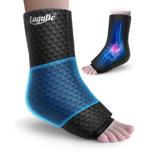 Ankle Ice Pack Wrap with Dual-Freezestorm Cooling Gel for Sprained, Ice Ankle Wrap with Cold Compression & 360°Coverage for Achilles Tendonitis, Swelling Relief and Surgery Fracture Recovery(Large)