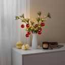 Norme 2 Pcs 24in Light up Artificial Pine Branches with Red Christmas Ball Set Christmas Greenery Pines Branches Stems for DIY Flower Arrangement Xmas Outdoor Home Decor Gifts for Lover and Friends